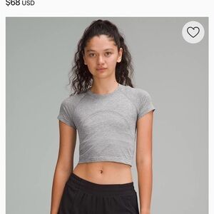 lululemon athletica Swiftly Tech Cropped Short-Sleeve Shirt 2.0 Sz 0